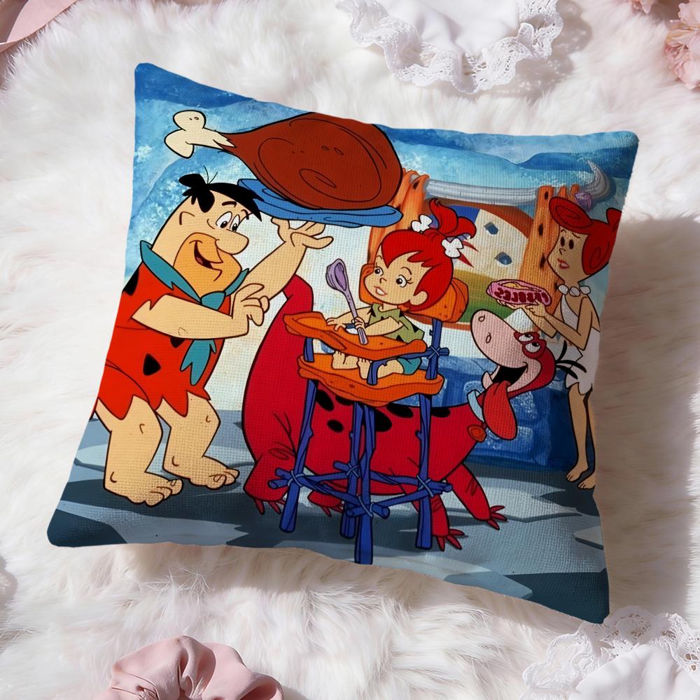 Cartoon F-Flintstones Kussenhoes Premium Comfort Omkeerbare Kussenhoes - Twee-in-één Ontwerp voor Elke Kamer & Auto-interieur