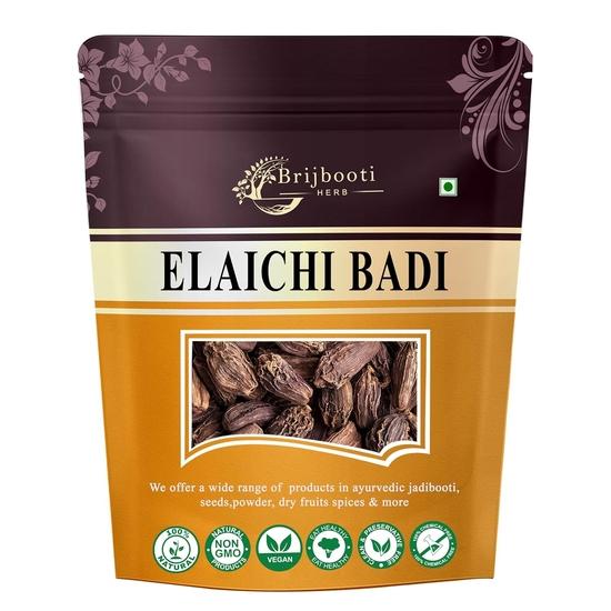 BrijBooti Elaichi Badi - Big Cardamom - Black Cardamom Whole - Kali Elaichi 50 Gr 50GM