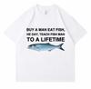 Buy A Unisex Eat Fish He Day Teach Fish Unisex To A Lifetime Funny Meme T Shirt Unisex Casual Cotton Tshirt Unisex Cotton Oversized Tees