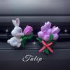 Rabbit Tulip Bouquet Car Air Freshener - Cute Stone Diffuser Ornament