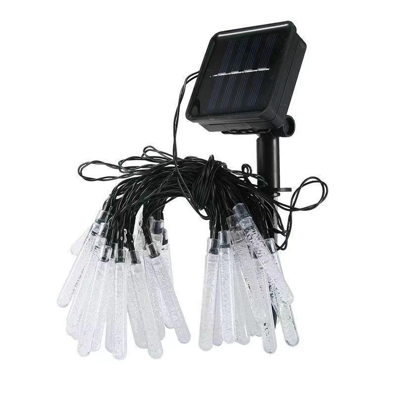 Christmas Decor Outdoor Solar Powered String Lights 20/50/100 LED Cylindrical Bubble Wand Lights for Wedding Party Birthday Garden Camping
