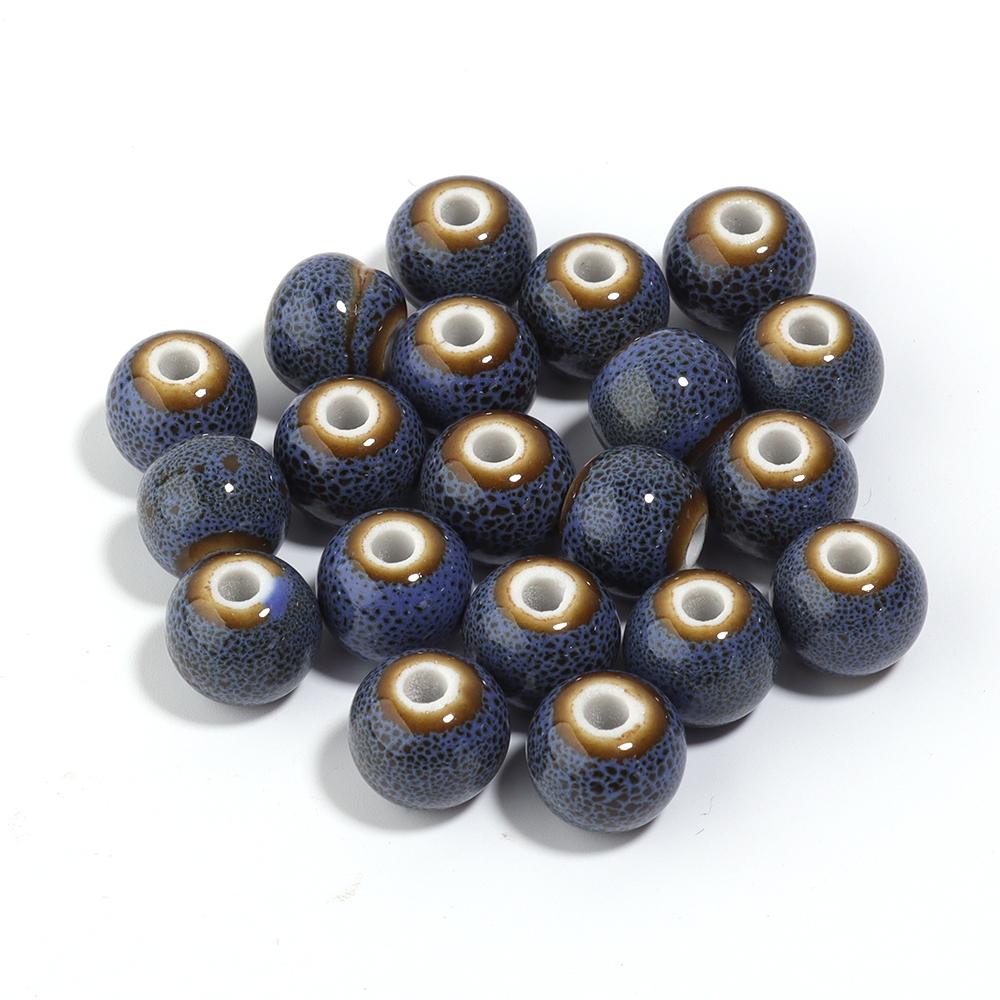 20pcs 10mm Round Ceramic Beads Colorful Spotted Porcelain Loose Spacer Bead For DIY Jewelry Making Necklace Bracelet Accessories