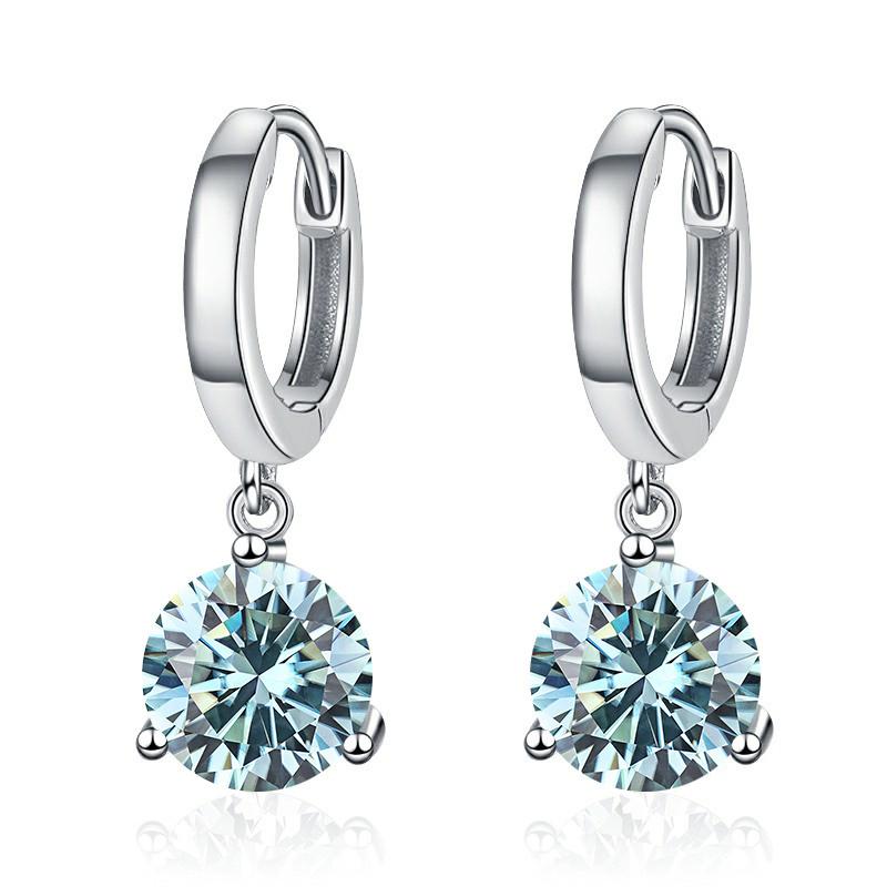 1ct/ 2ct/4ct Moissanite Diamond Earrings S925 Sliver Orginal Drop Earring Wedding Bride Jewelry with for Women