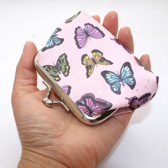 Portamonete Piccolo da Donna, Portamonete Vintage in Pelle PU, Portamonete a Bacio Farfalla, Tascabile, Mini Portamonete per Donne