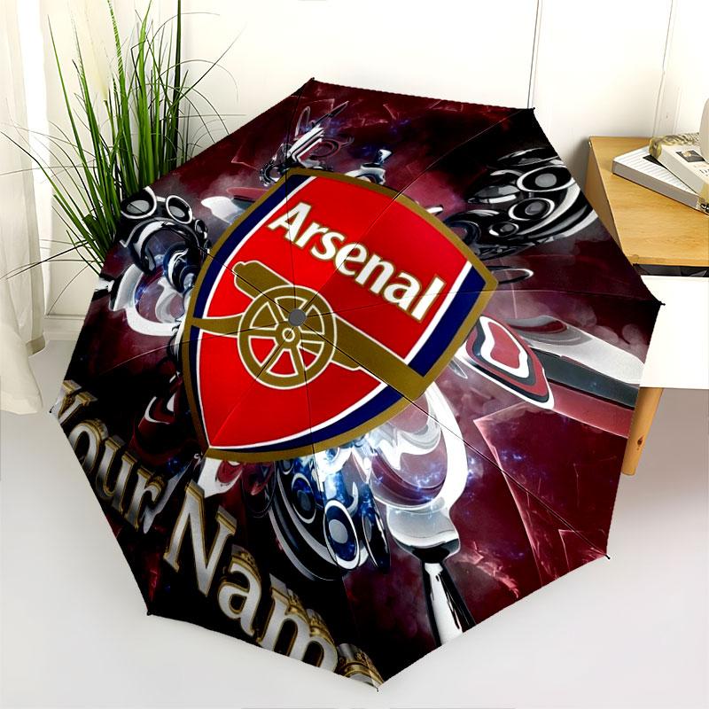 1 PC Automatic Folding Umbrella - Arsenal F Custom Name Pattern, Portable & Foldable Design with 8 Ribs, Christmas Birthday Gifts