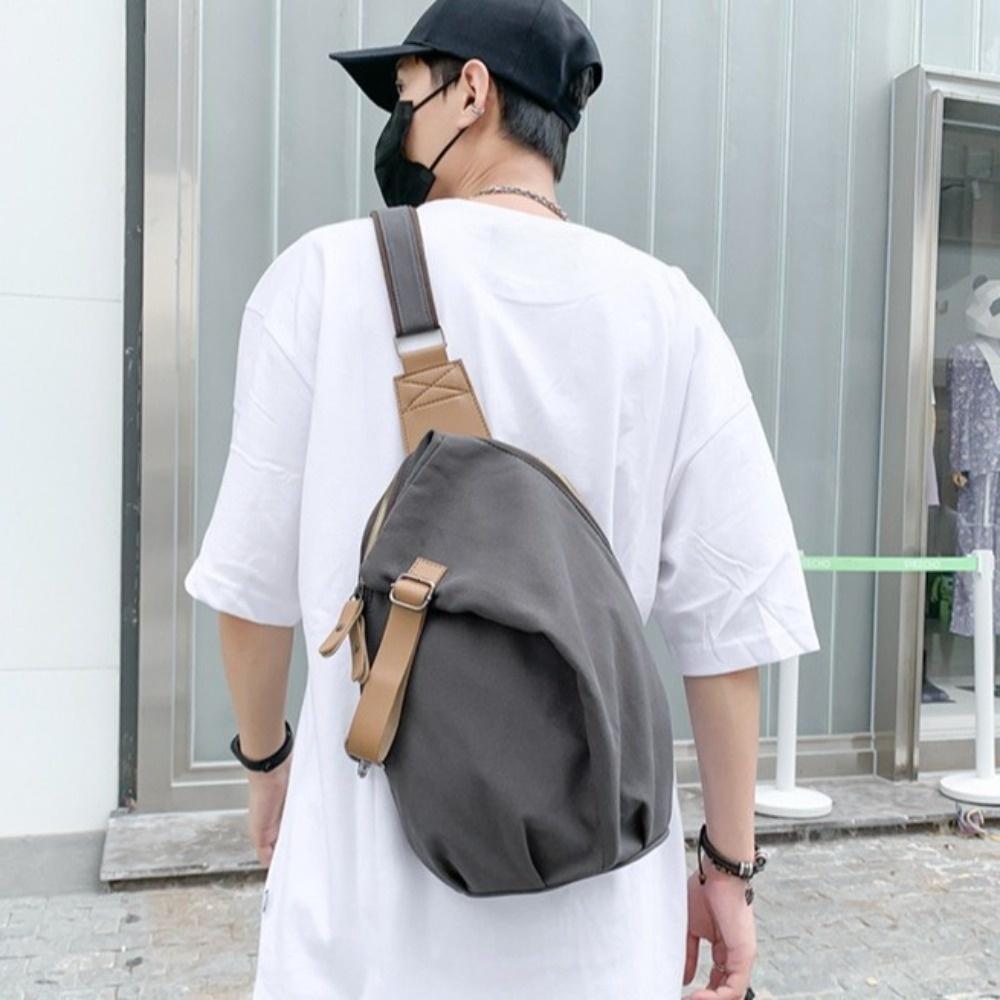 Large Capacity Nylon Crossbody Bag Solid Color Cycling Shoulder Bag Casual Phone Pouch  Unisex