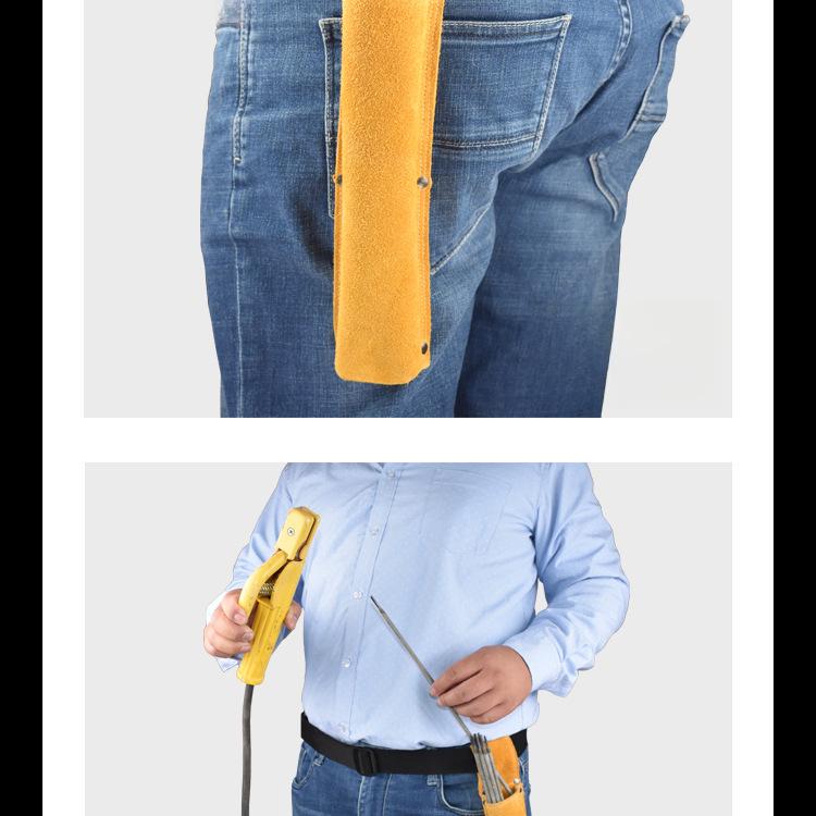 Heat-Resistant Cowhide Waist Bag for Welders with Thickened Hardware