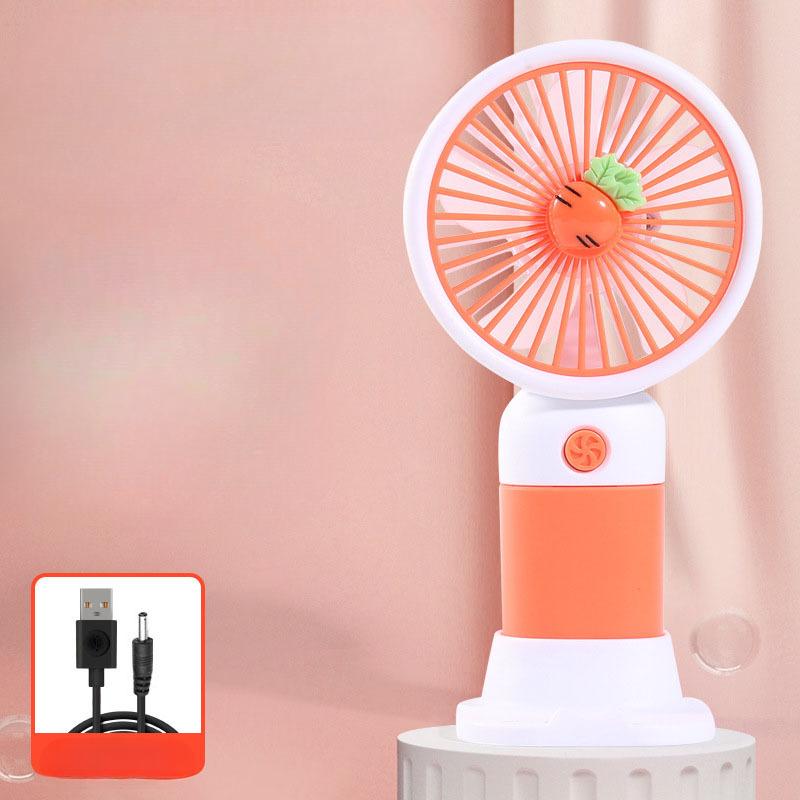 Cartoon Fruit Flower Portable Desktop Lazy Fan Mobile Phone Stand Multi Use Handheld Small Fan Student Charging Edition