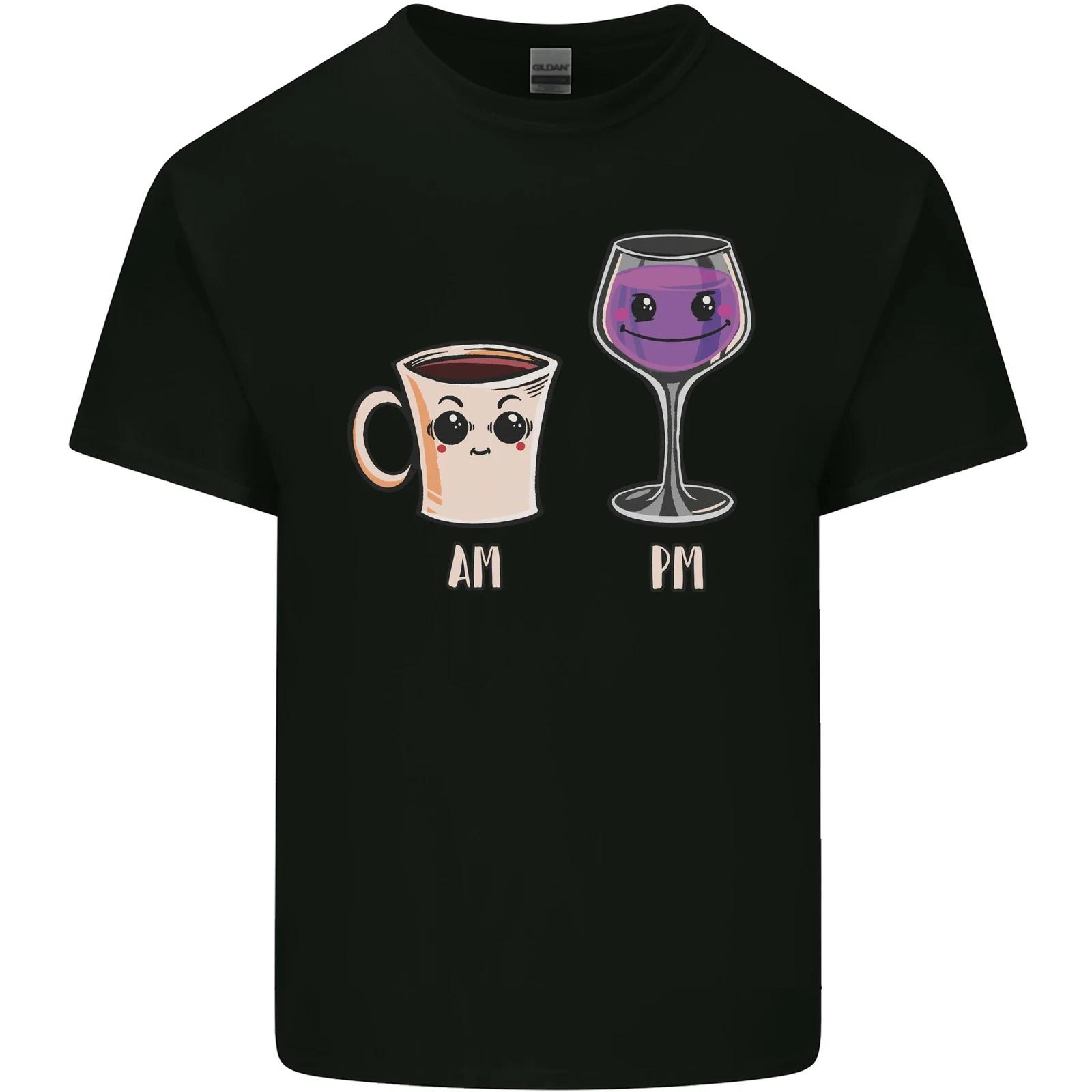 Coffee am Wine pm Funny Alcohol Prosecco Kids T-Shirt Childrens S
