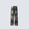 Vintage American Washed Distressed Jeans Men Women Straight Leg Baggy Pants Streetwear