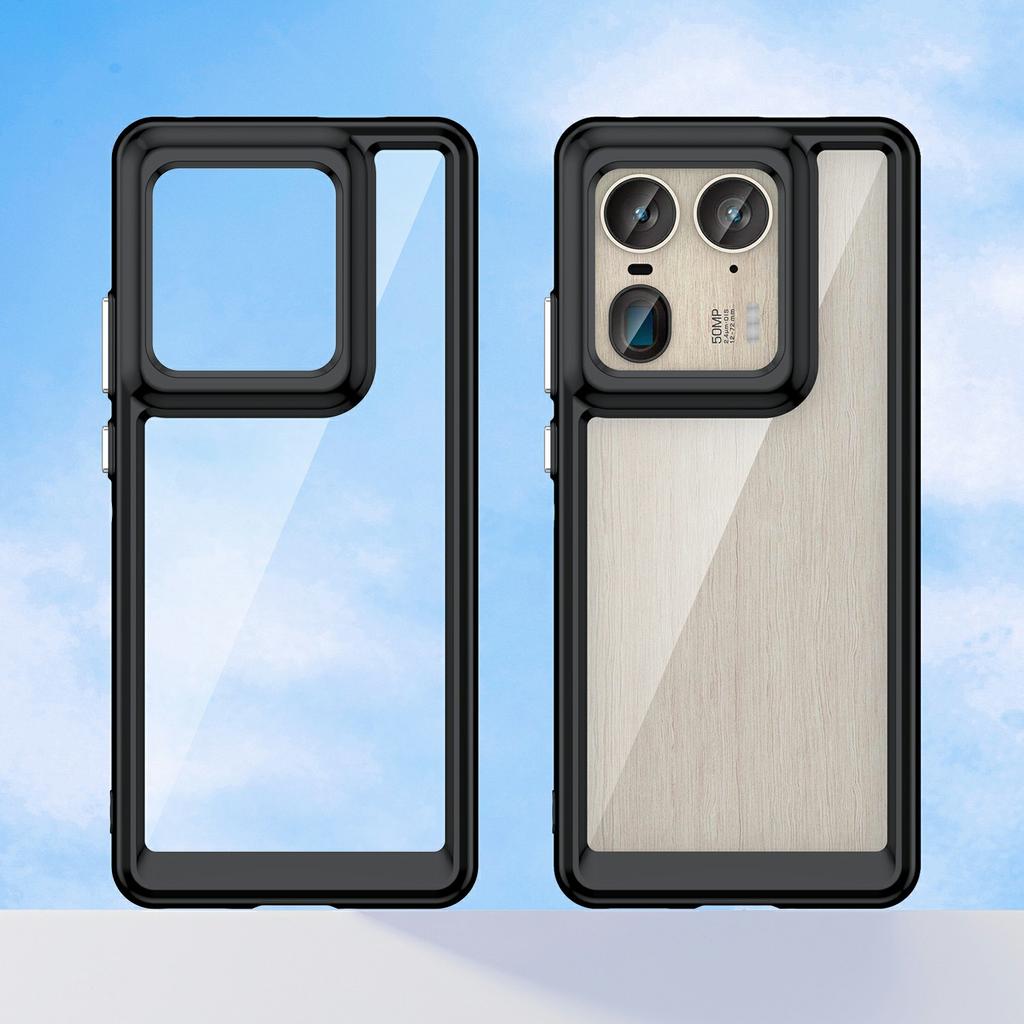 Dla Motorola Edge 50 Ultra 5G/Moto X50 Ultra 5G Etui TPU +Akrylowe Ochronne Przezroczyste Etui na Telefon