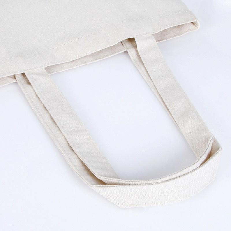 Reusable Foldable Shoulder Handbag Eco-Friendly Women Ladies Large Cotton Fabric Canvas Tote Bag For Market Shopping Bags Blank