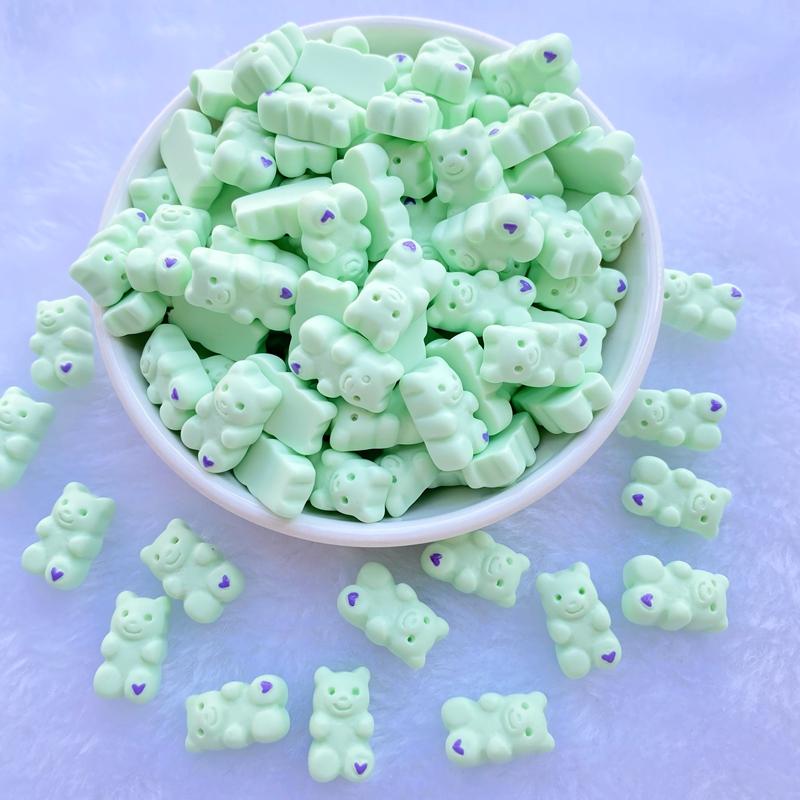20Pcs New Cute Resin Cartoon Little Bear Series Flat Back Manicure Parts Embellishments For Hair Bows Accessories