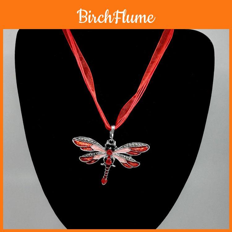 Elegant Alloy Jewelry Dragonfly Pendant Necklace Sweater Chain For Women