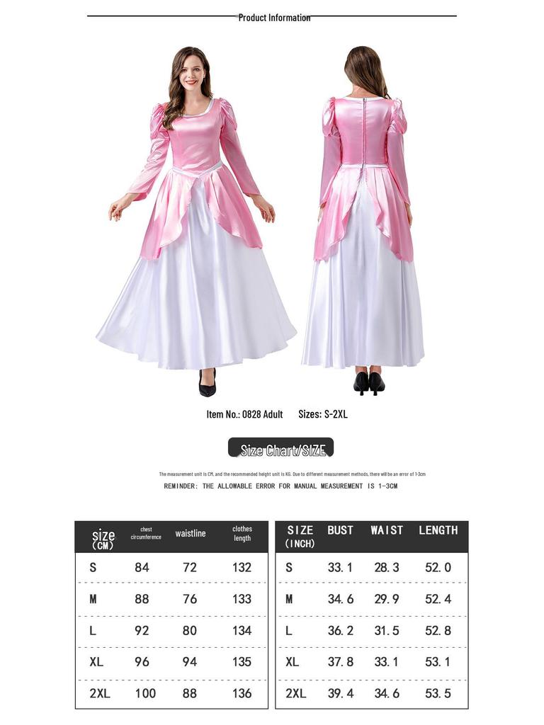 Erwachsenen Aschenputtel Prinzessin Kostümkleid - Lang Einteilig Halloween Cosplay
