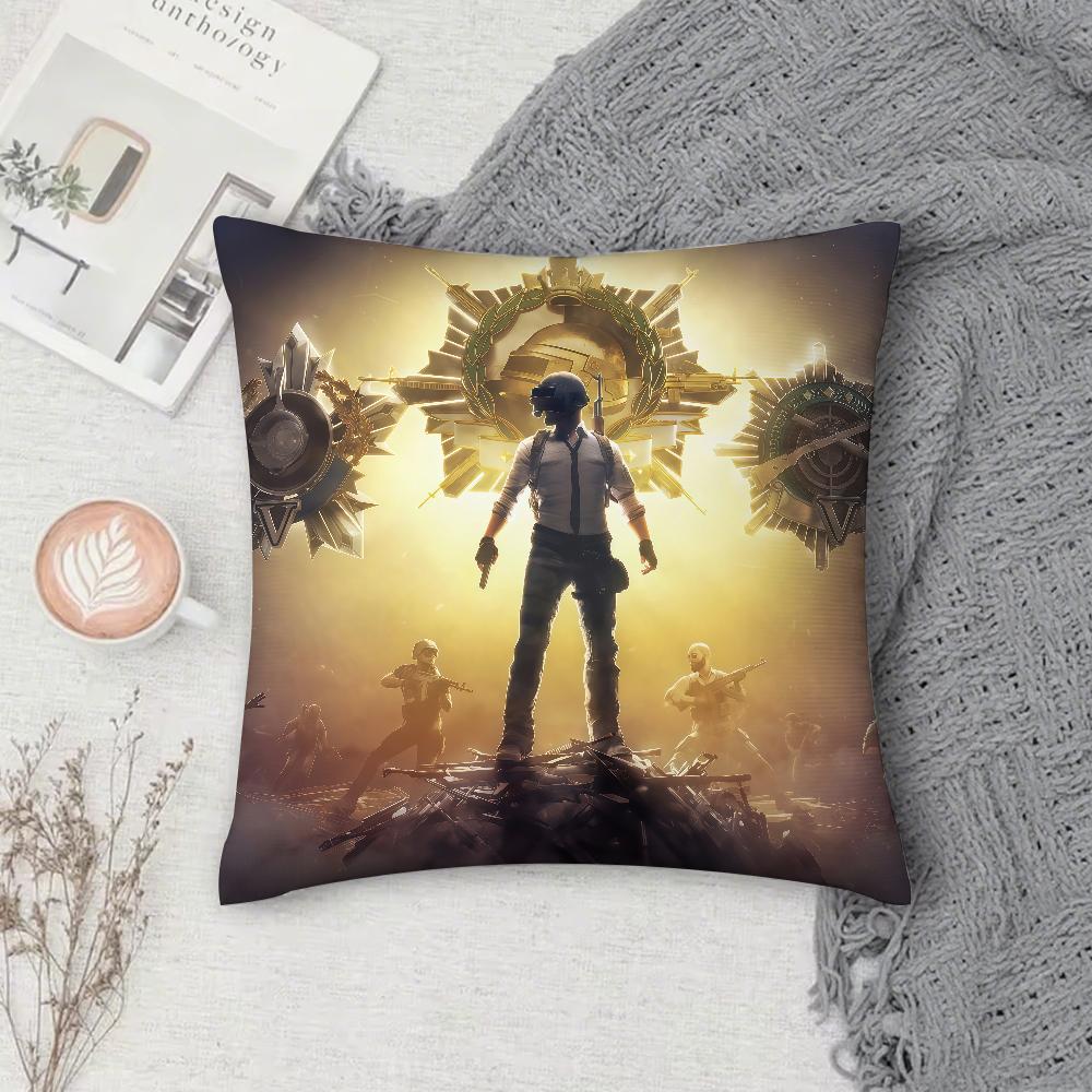 Game PPUBGs Pillow Case Square DoubleSided Printing Sofa Cushion Cover Pillowcase Bedroom Bedside