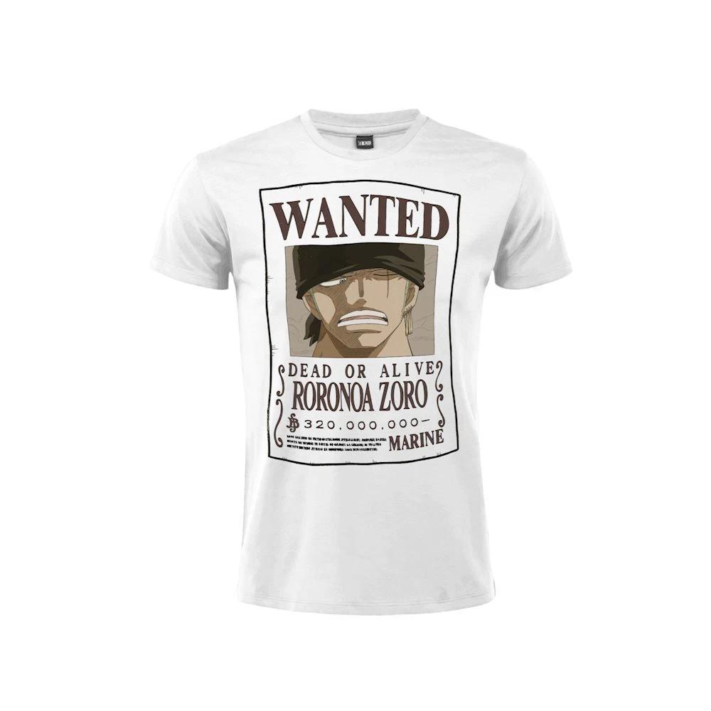 One Piece T-Shirt - Wanted - Roronoa Zoro Original Official Jersey T-Shirt- L