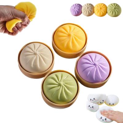Thick Maltose Texture Bun: Realistic Dumpling Squishy with Mini Steamer, Silent Office Fidget for Anxiety Relief, New
