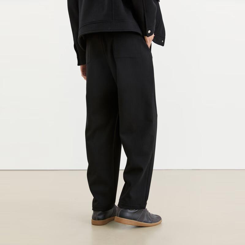 PEACEBIRD Men's Faux Wool Straight-Leg Drawstring Winter Casual Pants