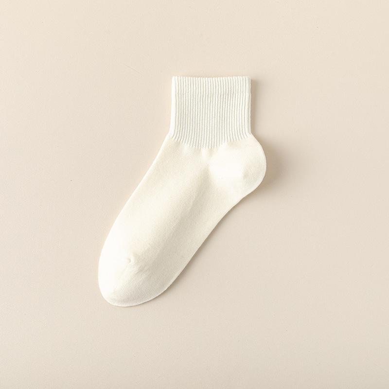 

Летние однотонные, универсальные, простые, в студенческом стиле, дышащие, конфетных цветов, тонкие женские носки до середины икры 1 pair белый