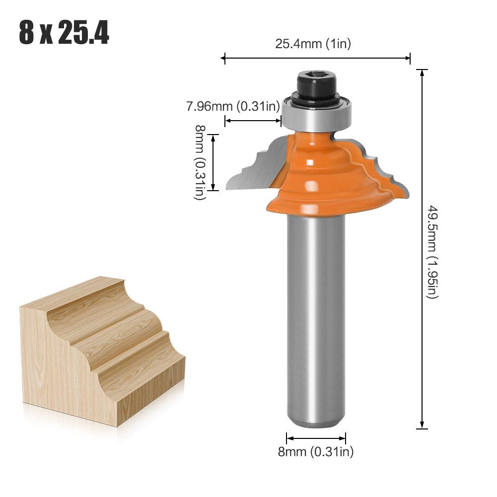 

Фреза выпуклая для филенок двери с хвостовиком 8 мм, нож для филенок двери, фреза для резьбы по кружеву, фреза для профилирования, нож для филенок, панель двери шкафа, столярный нож для резьбы, фреза Gong Convex round door Douhong 8X25.4