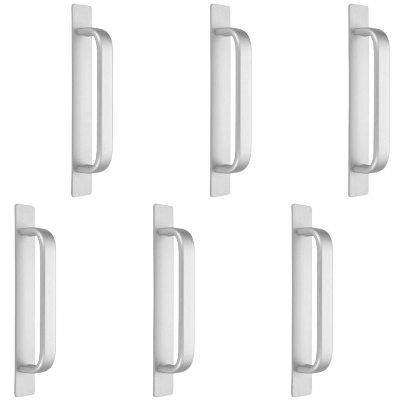 Pack Of 6 No Drill Cupboard Handles Strong Adhesive Pull Handles 147mm Rustproof Pull for Sliding Door Kitchen Drawers серебряный