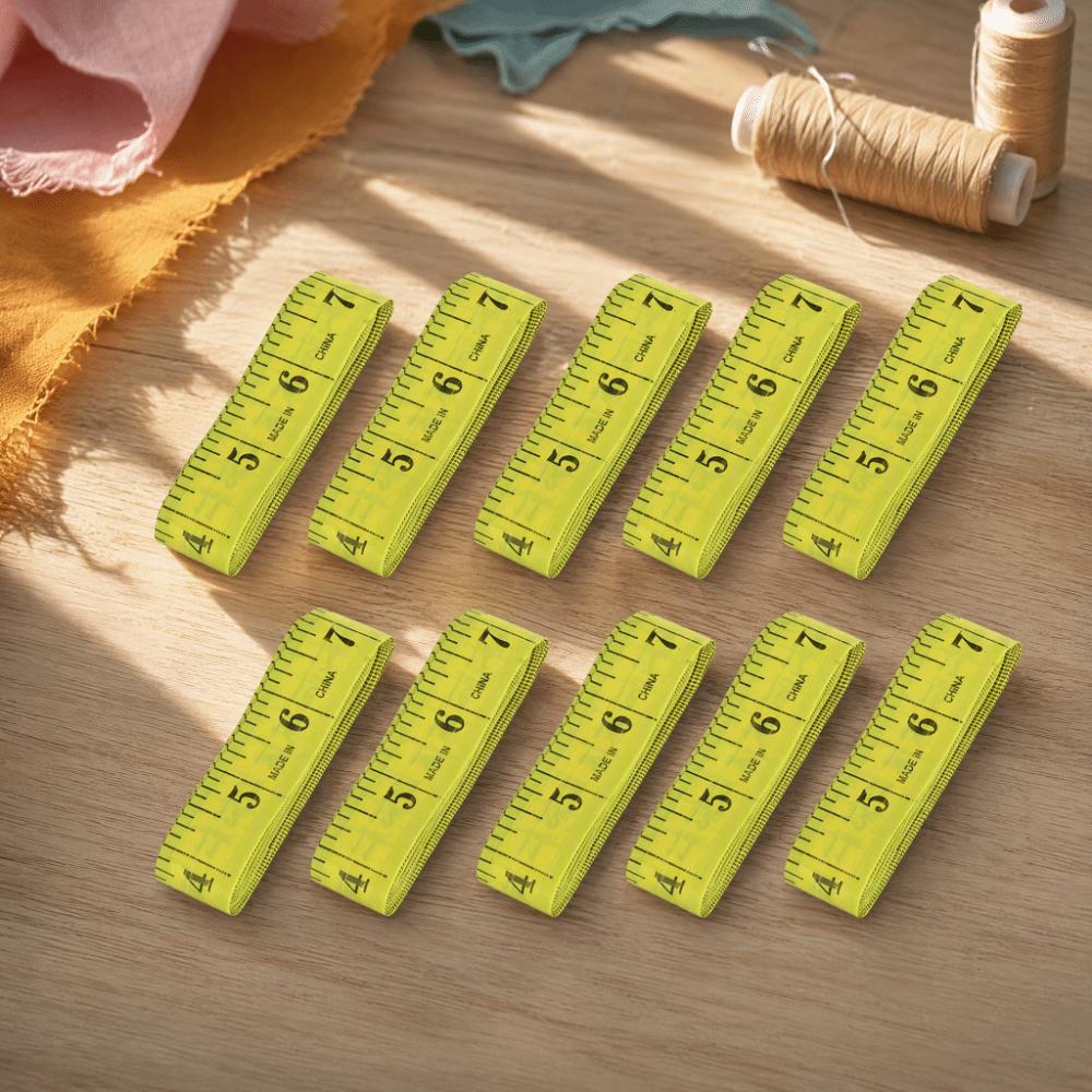 10Pcs Double Scale Soft Tape Measure Yellow Tailor Cloth Ruler For Weight Loss