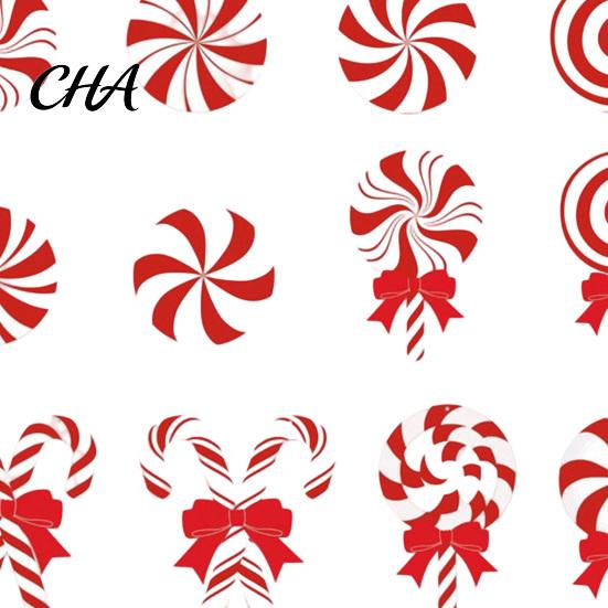 Rustic Wooden Christmas Tree Pendants 12/24/36 Pcs Candy Decorations, Lollipop Picks for Tree, Red Decorative Hanging Candies Holidays White