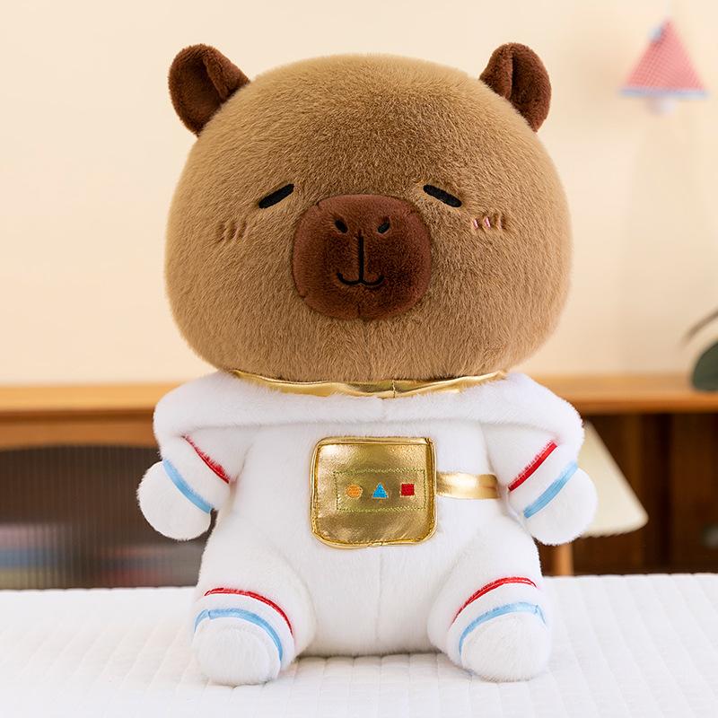 

Capybara Transforms Into Astronaut Plush Doll Cappy Pull Doll Toy Rag Doll Large Throw Pillow 23cm белый