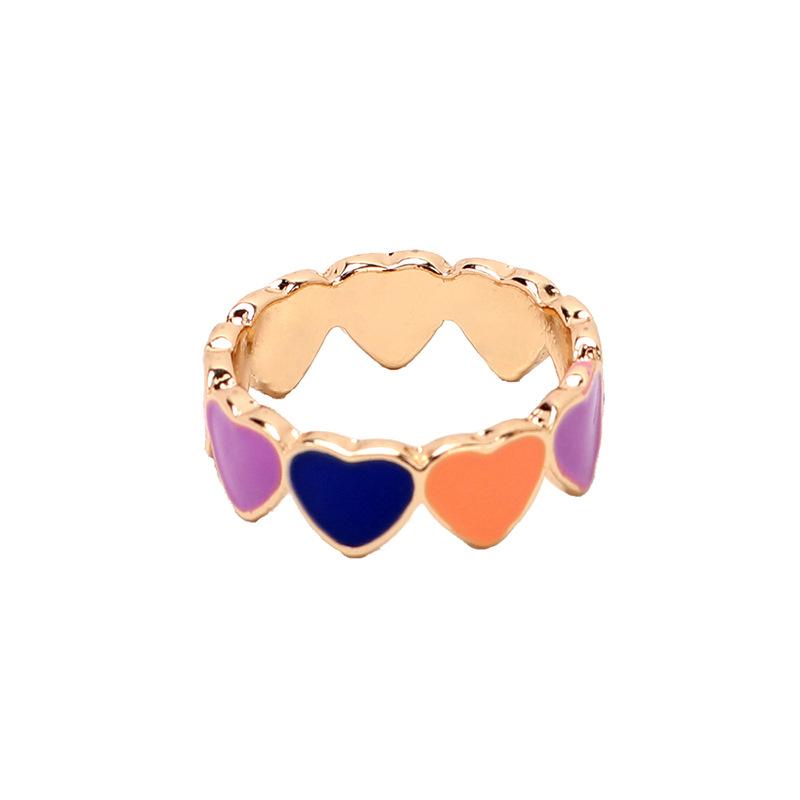 

ins same color matching oil drop love ring, new accessories niche temperament index finger joint ring One size fits all