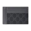 Gucci GG Supreme Canvas Leather Card Holder Black Grey Daily Travel 856561-FACQC-1048
