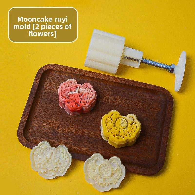 New Mid-Autumn Festival Ice Skin Mooncake Molds, Hand-pressed Embossed Mung Bean Cake Molds, and Household Baking Pastry Molds