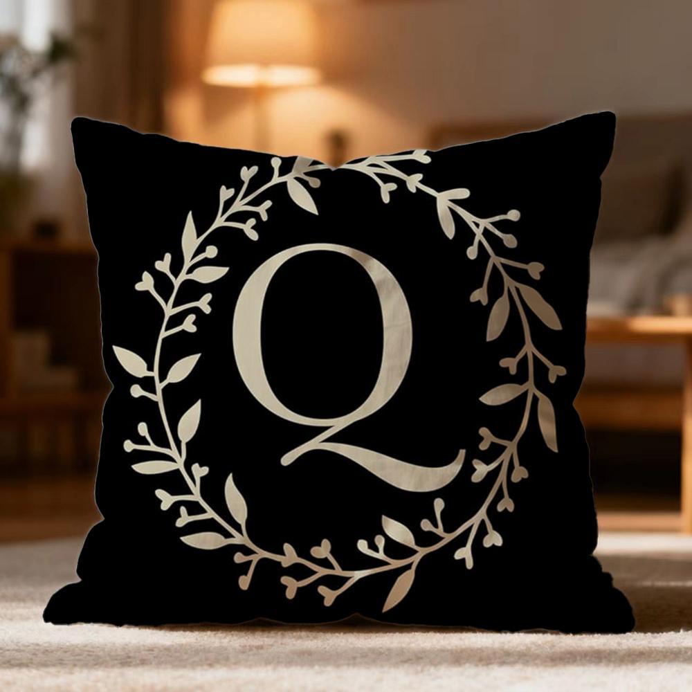 Popular Monogram Cushion Cover Soft Washable Pillow Case Multi-Scene for Couch Bed Travel Office Use