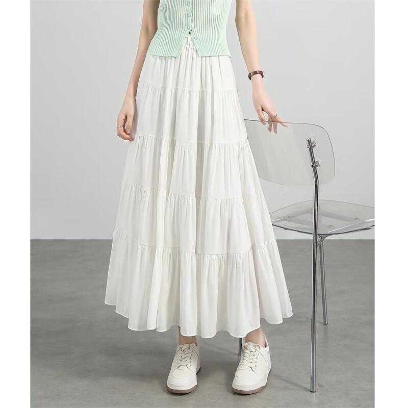 Fee Stil Patchwork Weiß A-Linie Midi Rock