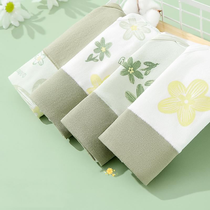 4Pcs Cotton Women's Panties High Waist Body Slimming Underwear Plus Size Breathable Cute Panty Girls Briefs Soft Female Lingerie