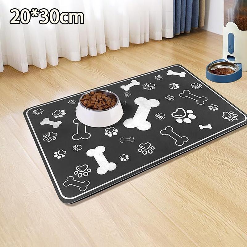 Diatomaceous Mud Absorbent Pet Placemat For Food And Water Bowl With Waterproof Quick-Dry Rubber Backing Non-Slip Home Pet Mat