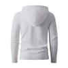 Herren einfarbiger lässiger langärmliger Kapuzenpullover, Herren Strickpullover mit Knopfleiste und geprägter Textur, warm