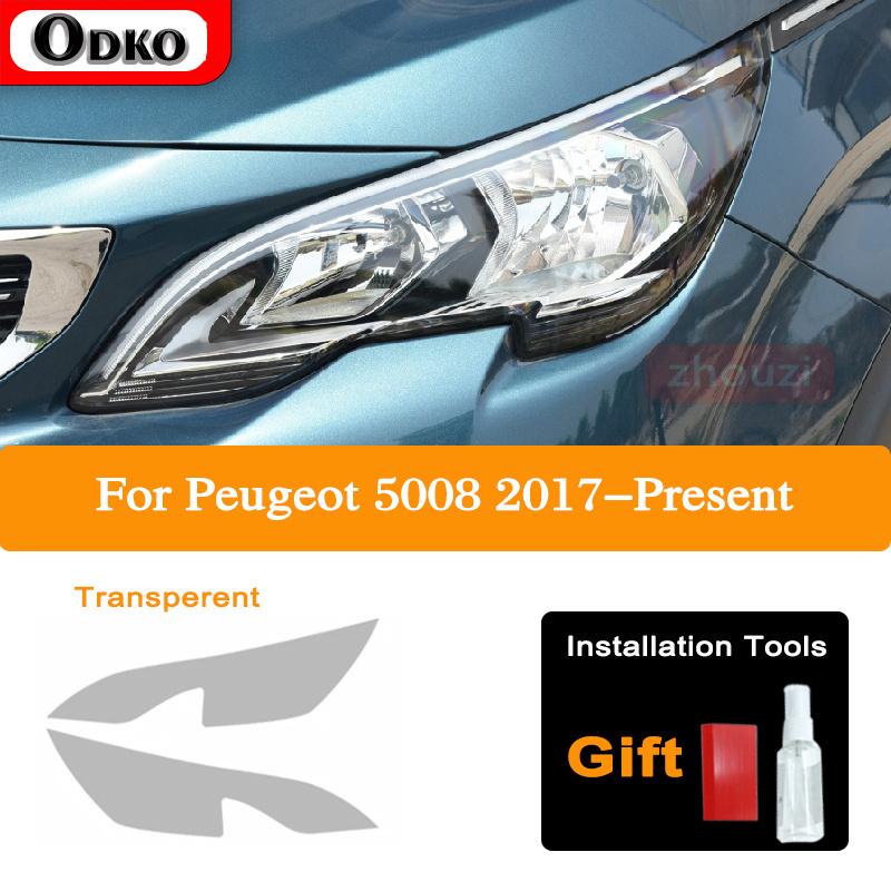 2 шт. Для Peugeot 5008 2018   Автомобильные фары Тонировка Черная Защитная пленка Защита Прозрачная TPU Наклейка Аксессуары