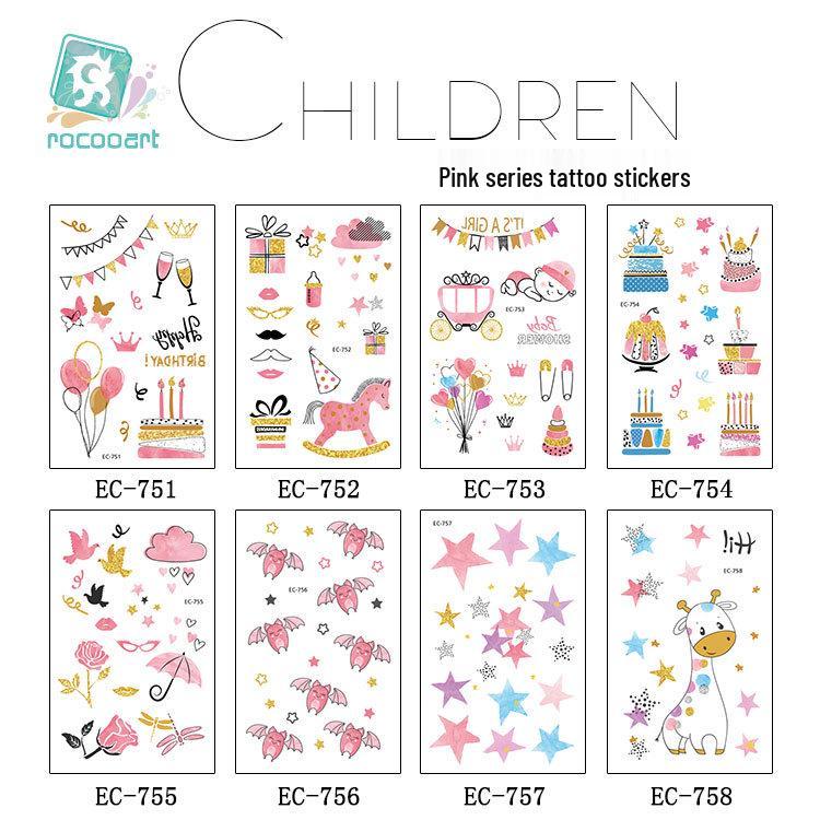 Children's Waterproof Princess Cartoon Tattoo Stickers for Birthday Parties