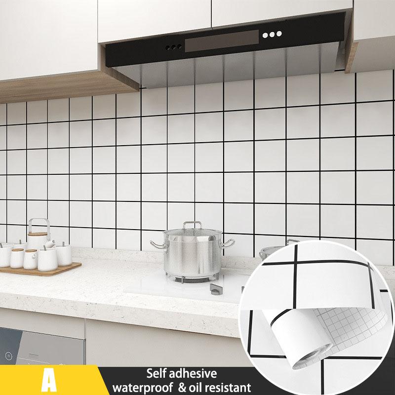 Selvklebende Veggtapet Lett å Feste Høy Temperaturmotstand Kjøkkenskap Veggklistremerker 40cm Vanntett og Oljebestandig