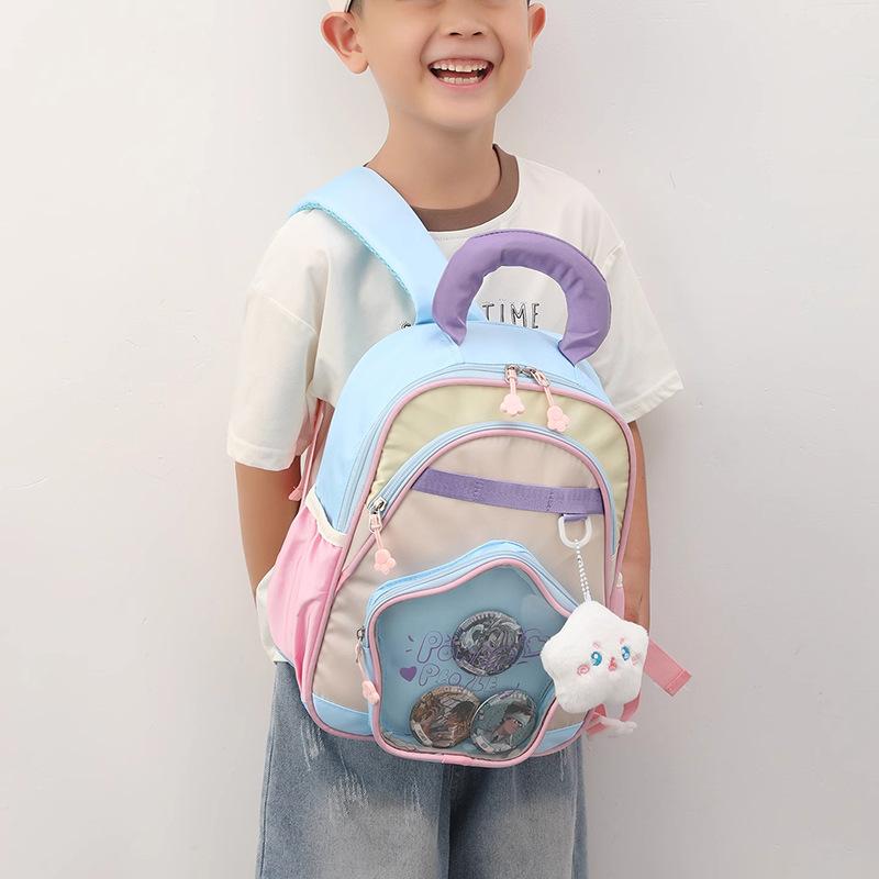 Schoolbag a high-value cartoon color matching children's backpack boys and girls 1011 new kindergarten going out schoolbag