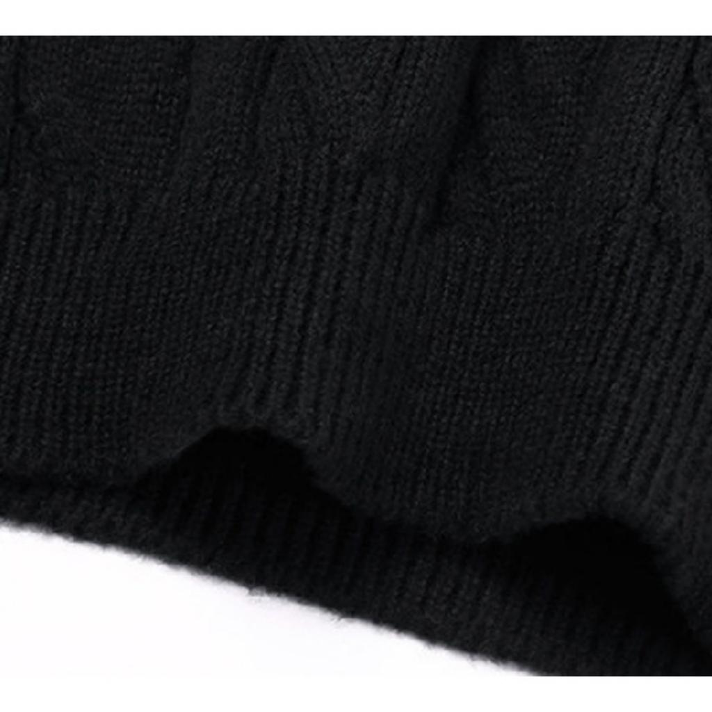 Men's Solid-color Casual Long-sleeved Hooded Pullover, Men's Button Collar Embossed Texture Warm Knitted Sweater