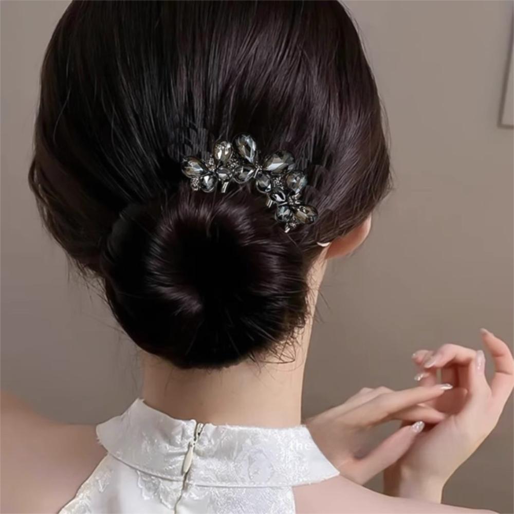 Neue Blume U-förmige Haargabel-Klemme Metall Perlen Haarstab Haarnadeln Hochsteckfrisur Styling