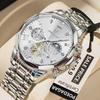 POEDAGAR Luxury Men Watch Top Original Waterproof Luminous Chronograph Man Wristwatch Stainless Steel Quartz Watches