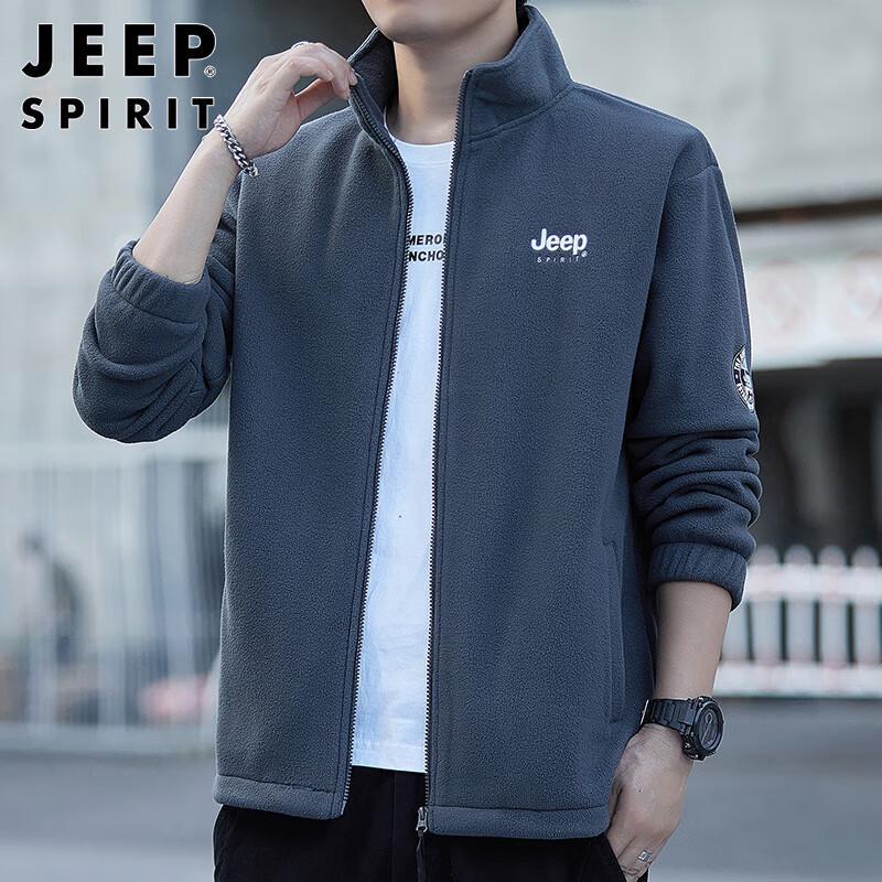 JEEP SPIRIT Men's Casual Fleece Cardigan Jacket
