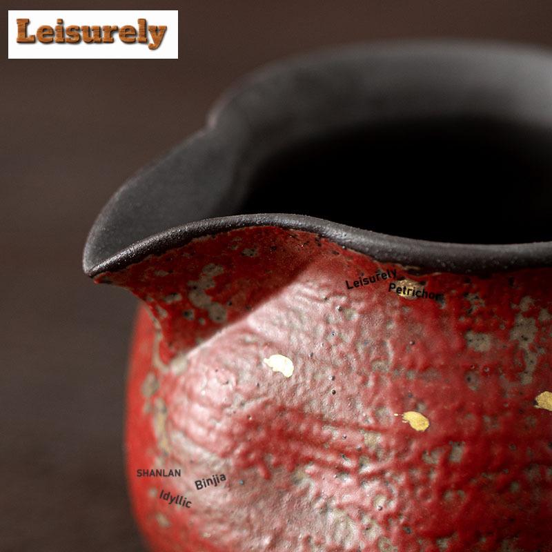111ml Red Mountain Sprinkled Gold Tea Pitcher Tea Divider Cha Hai Dispenser Justice Cup Fair Mug Tea Ceremony Accessories Craft