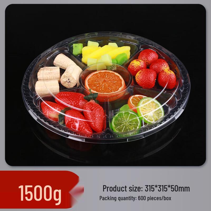 Cmaos Disposable 6-Compartment Fruit Box with Lid
