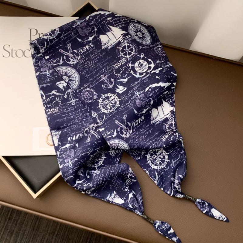 Silk scarf new fashion wheat ear cashew flower silk scarf head scarf beaded small scarf scarf triangular scarf waist tie