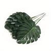 10pcs Artificial Green Leaves Scattered Tail Leaves Plants Plastic Turtleback Fern Home Bouquet Supplies Desktop Decoration