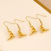 18K Gold Titanium Steel Bird Pendant Hook Earrings – High-End, Unique Design